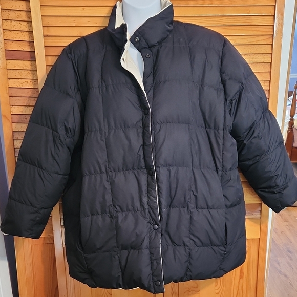 Lands' End Black Puffer Jacket - Picture 1 of 12